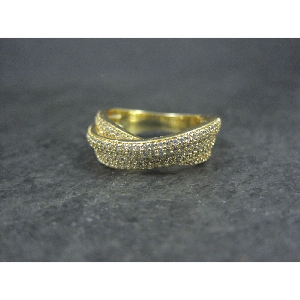 Vermeil Sterling Silver Crossover Ring Size 7.5